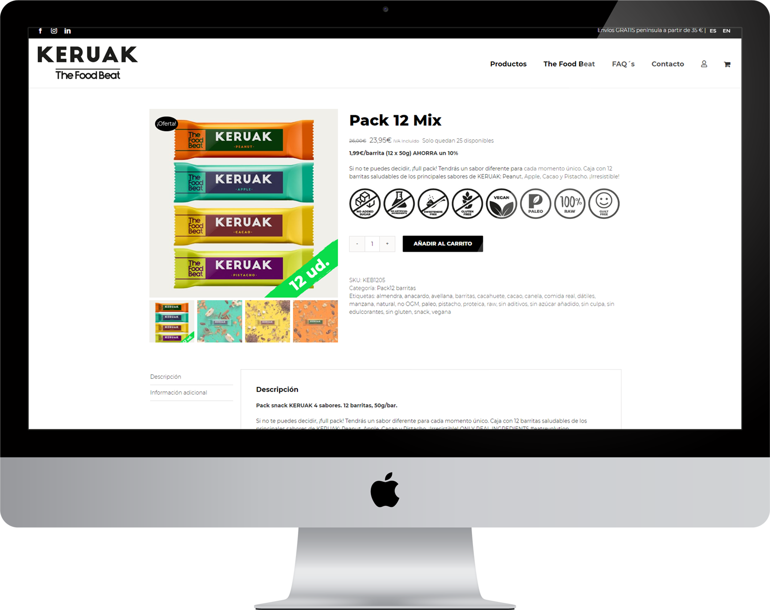 diseño web tienda online the food beat keruak