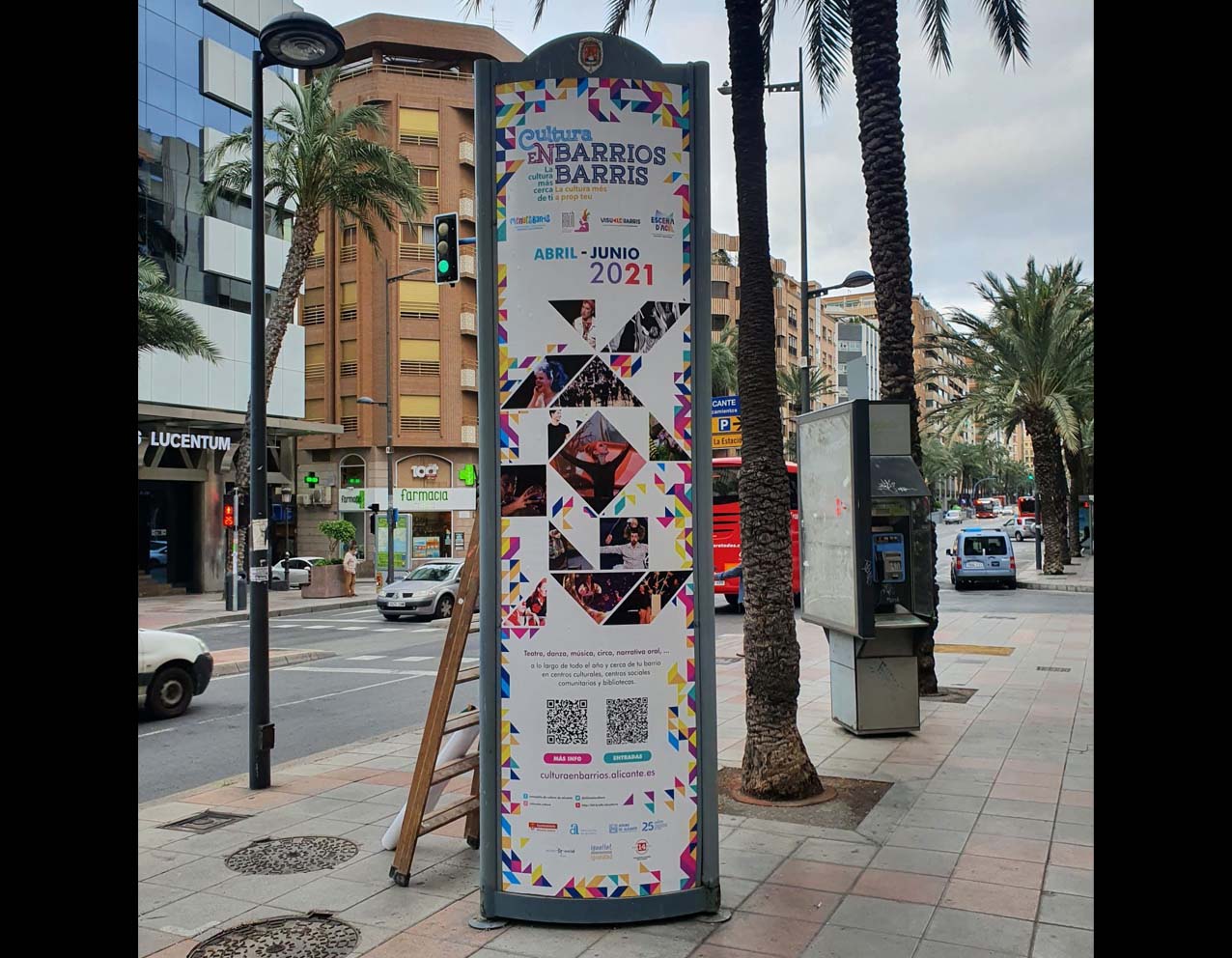 diseño grafico cartelería y campaña cultura en barrios alicante 2021 concejalía de cultura